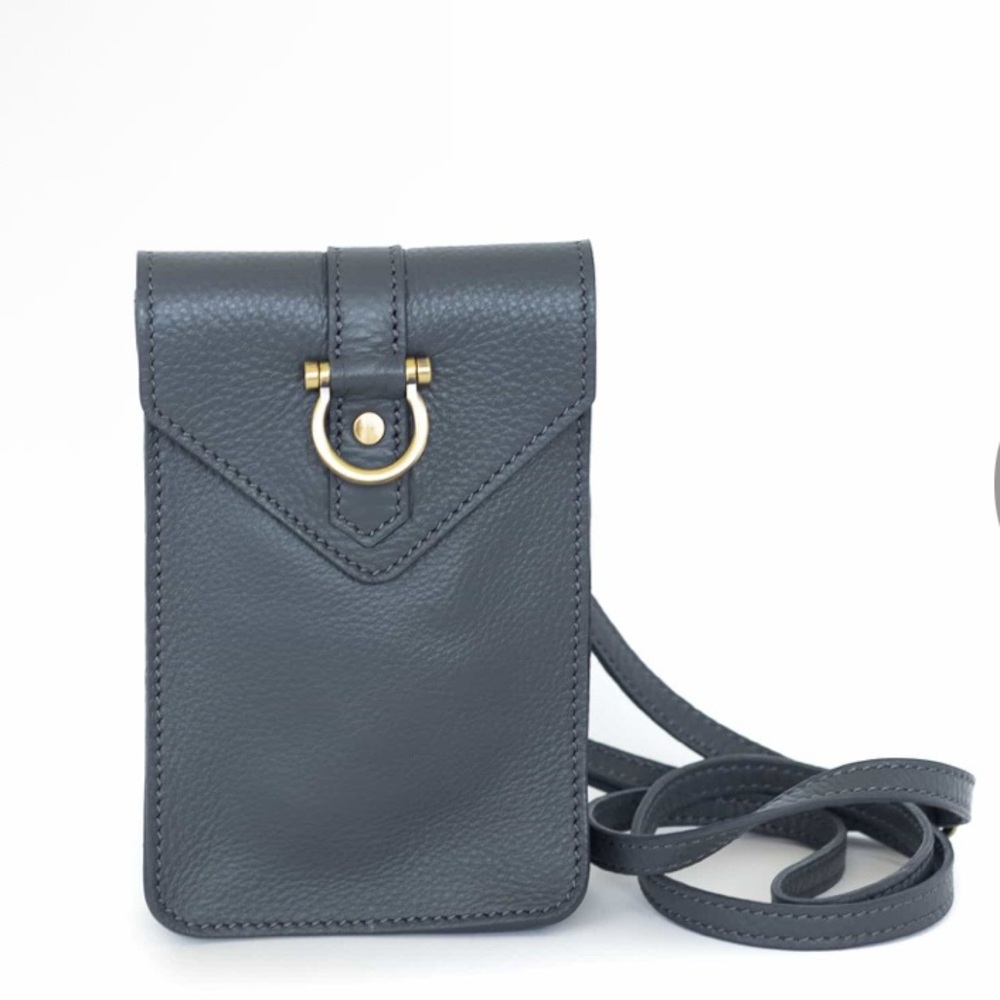 SAPAHN GRACE CROSSBODY Gray Leather Crossbody Bag